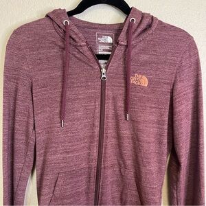 The North Face Burgundy Tri-Blend Lightweight Full-Zip Hoodie Women's Size Small